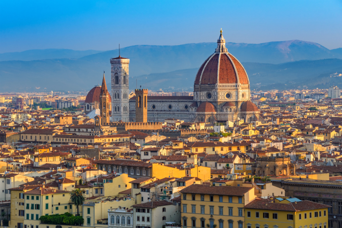 Florence Old Town is an UNESCO World Heritage Site given its Renaissance architecture and monuments.